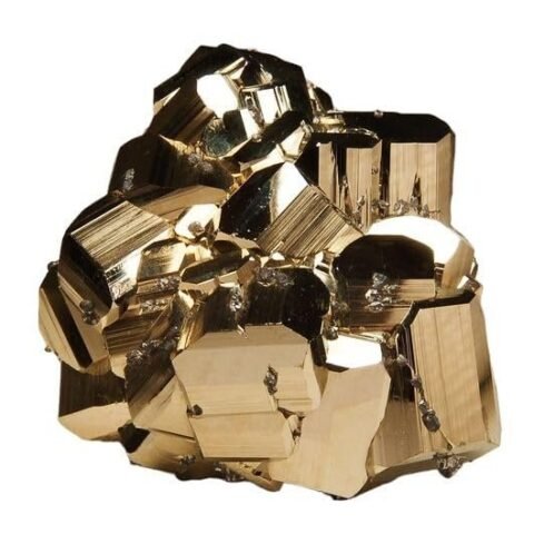 Divine Spirituals Pyrite Stone Original Cluster Samples – High Energy Natural Iron Pyrite Stone Gold Rock Reiki Crystal Used for Increased Willpower and Manifestation (Certified Pyrite) (200 Grams Plus Approx.) Cubical Pyrite Clusters Abundance Stones