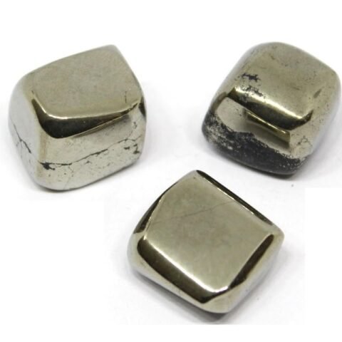Divine Spirituals Pyrite Natural Healing Crystal Tumble Stone (Value Pack of 2 AAA Grade Natural Tumbles) Chakra Tumbled Stones Abundance Stones