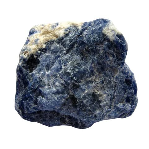 Divine Spirituals Sodalite Raw Rough Stones. Weight: 100 to 150 Grams Approx. | Pack of 1 to 4 Beautiful Natural Raw Stones depending on Raw Crystal Stone Size | Hand Picked and Cleaned Natural Healing Crystals Abundance Stones