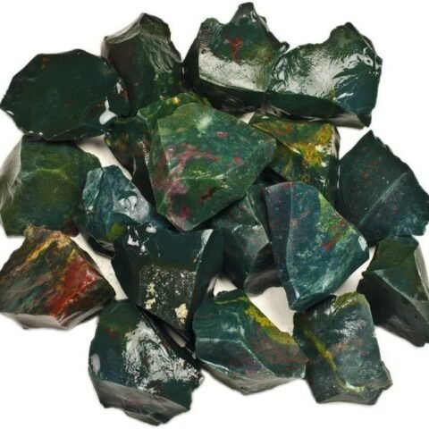 Divine Spirituals Natural Blood Stone Raw Rough Stones. Weight : 100 To 150 Grams Approx.|Pack Of 1 To 4 Beautiful Natural Raw Stones|Hand Picked And Cleaned Natural Healing Crystals Abundance Stones