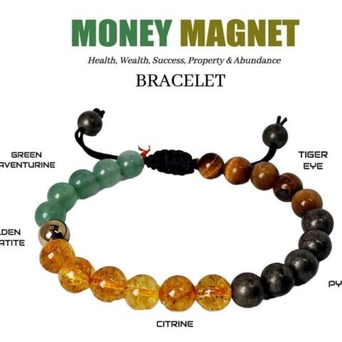 Divine Spirituals Certified Crystal 8mm Beads Unisex Money Magnet Adjustable Thread Bracelet for Prosperity and Abundance. Chakra Healing Bracelets Abundance Stones 2