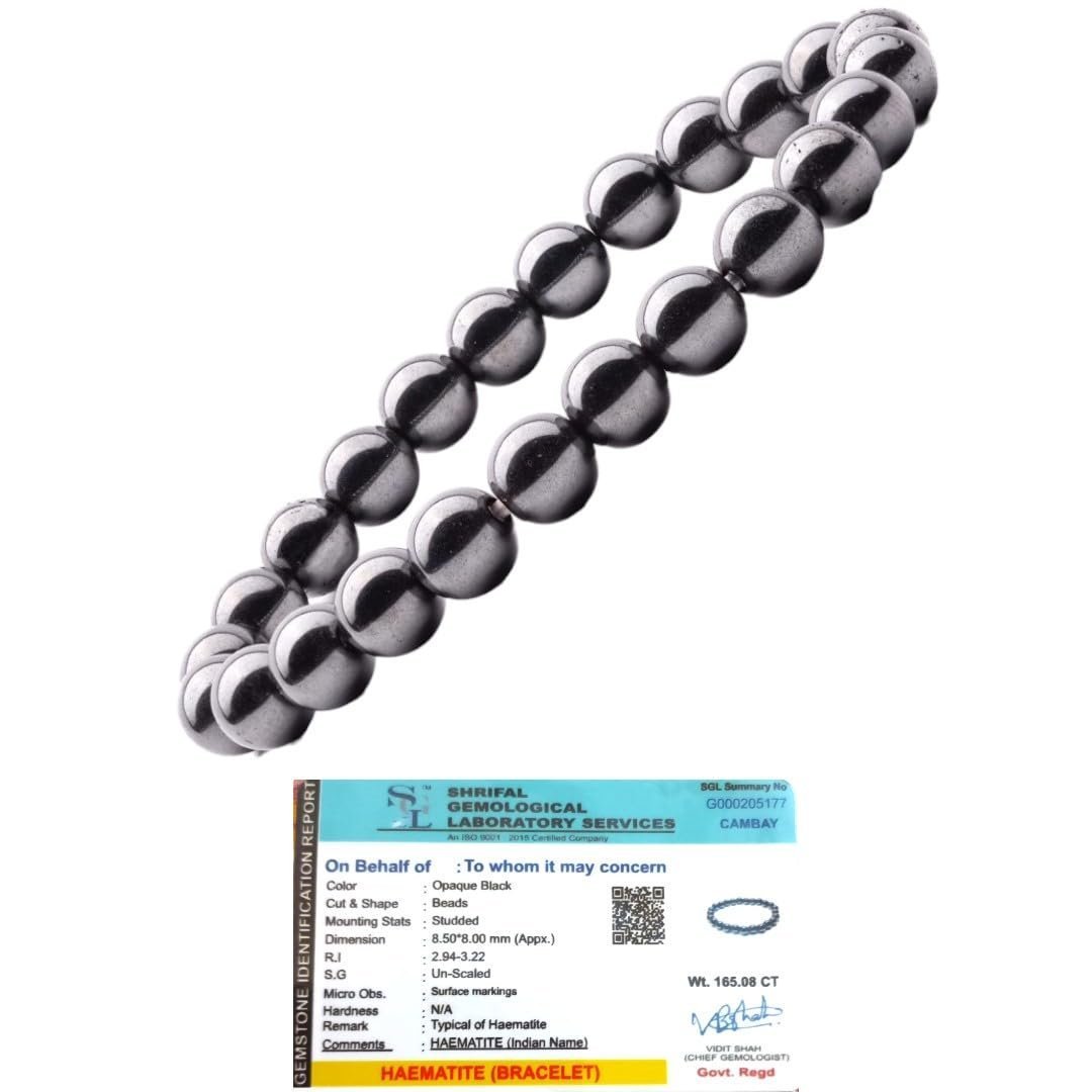 Divine Spirituals Natural Hematite Cubical Square Beaded Bracelet Damru-shape Cube Beads Stylish Unisex Certified Bracelet For Grounding, Root Chakra & Manifestation Chakra Healing Bracelets Abundance Stones
