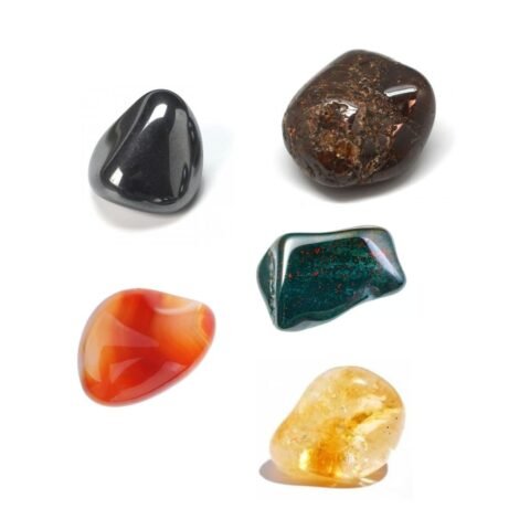 Divine Spirituals Zodiac Natural Crystal Tumble Set Aries Sun Sign Premium Birthstone Gemstone Tumble Crystal Kit for Healing Meditation Financial Abundance and Good Luck Chakra Tumbled Stones Abundance Stones