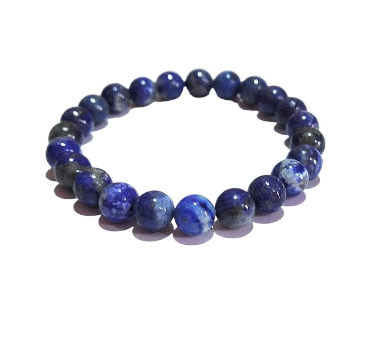 Divine Spirituals Natural Lapis Lazuli Certified Bracelet 8mm Stretchable Original Real Crystal Bracelet For Third Eye Chakra, Spiritual Growth, Clarity, Meditation & Inner Peace For Men & Women Chakra Healing Bracelets Abundance Stones