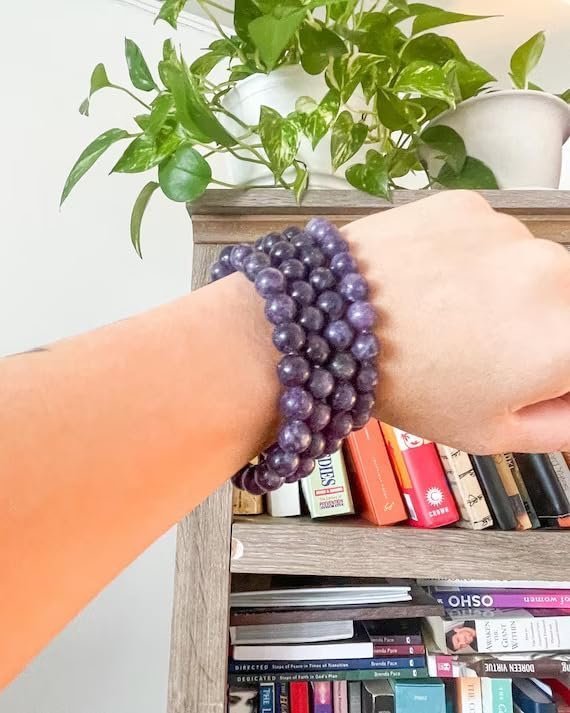 Divine Spirituals Lepidolite Natural Bracelet Natural Pure Certified For Men and Women Adjustable 8mm Lab Certified Gemstone For Men and Women Bracelet for Healing Meditation Success and Abundance Chakra Healing Bracelets Abundance Stones 6 Divine Spirituals Lepidolite Natural Bracelet Natural Pure Certified For Men and Women Adjustable 8mm Lab Certified Gemstone For Men and Women Bracelet for Healing Meditation Success and Abundance Chakra Healing Bracelets Abundance Stones 6