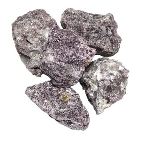 Divine Spirituals Natural Healing Crytal Lepidolite Raw Rough Stones. Weight : 200 Grams | Pack of 4 to 8 Beautiful Natural Healing Crytal Raw Stones depending on Raw Crystal Stone Size | Hand Picked and Cleaned Natural Healing Crystals Abundance Stones