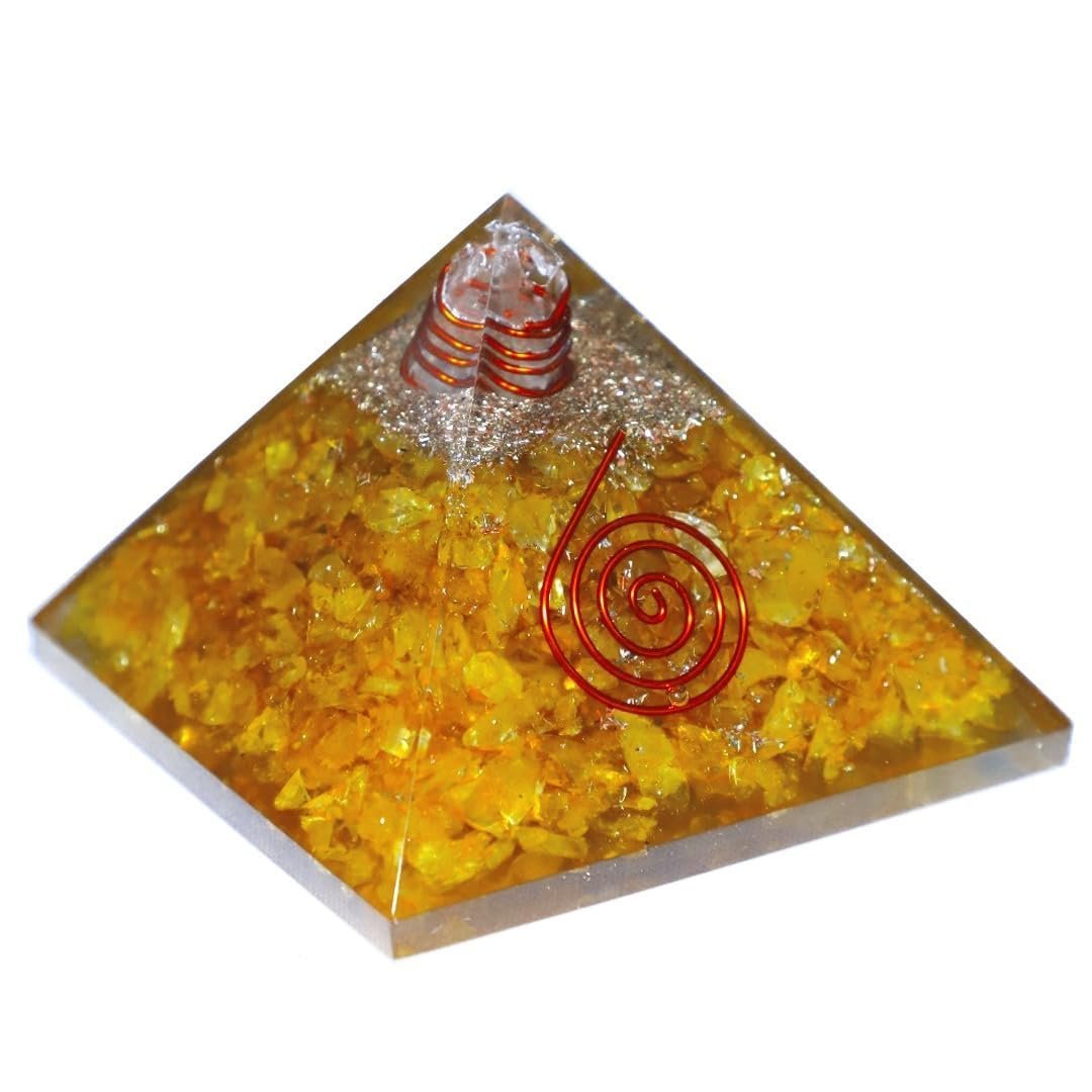 Divine Spirituals Natural Citrine Orgone Pyramid Vastu for Home Study Table Office Desk Reiki Feng Shui Reiki Symbol Crystal Showpieces for Home Decor Education Gifts Sculptures Abundance Stones Divine Spirituals Natural Citrine Orgone Pyramid Vastu for Home Study Table Office Desk Reiki Feng Shui Reiki Symbol Crystal Showpieces for Home Decor Education Gifts Sculptures Abundance Stones