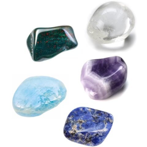 Divine Spirituals Zodiac Natural Crystal Tumble Set Pisces Sun Sign Premium Birthstone Gemstone Tumble Crystal Kit for Healing Meditation Financial Abundance and Good Luck Chakra Tumbled Stones Abundance Stones