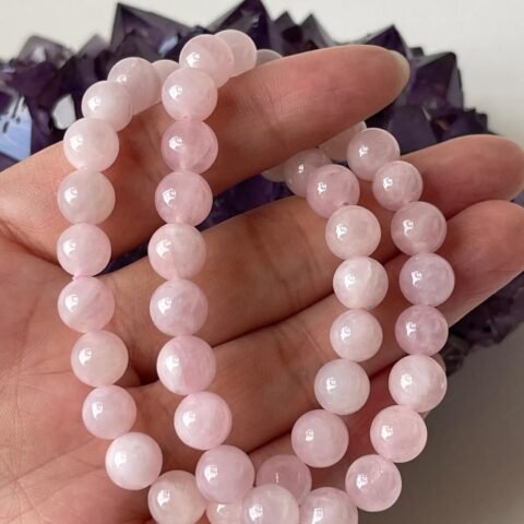 Divine Spirituals Rose Quartz Natural Bracelet Pure Certified 8mm Unisex Bracelets Super AAA Quality for Healing Meditation Success and Abundance Chakra Healing Bracelets Abundance Stones 2