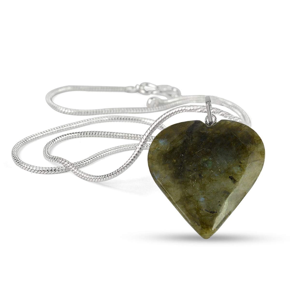 Divine Spirituals Natural Healing Stone Pendant Heart Shape Crystal Stone Pendant / Locket with Metal Chain for Healing and Meditation Size 25-30 mm Approx. (Labradorite) Crystal Jewelry Abundance Stones 6 Divine Spirituals Natural Healing Stone Pendant Heart Shape Crystal Stone Pendant / Locket with Metal Chain for Healing and Meditation Size 25-30 mm Approx. (Labradorite) Crystal Jewelry Abundance Stones 6