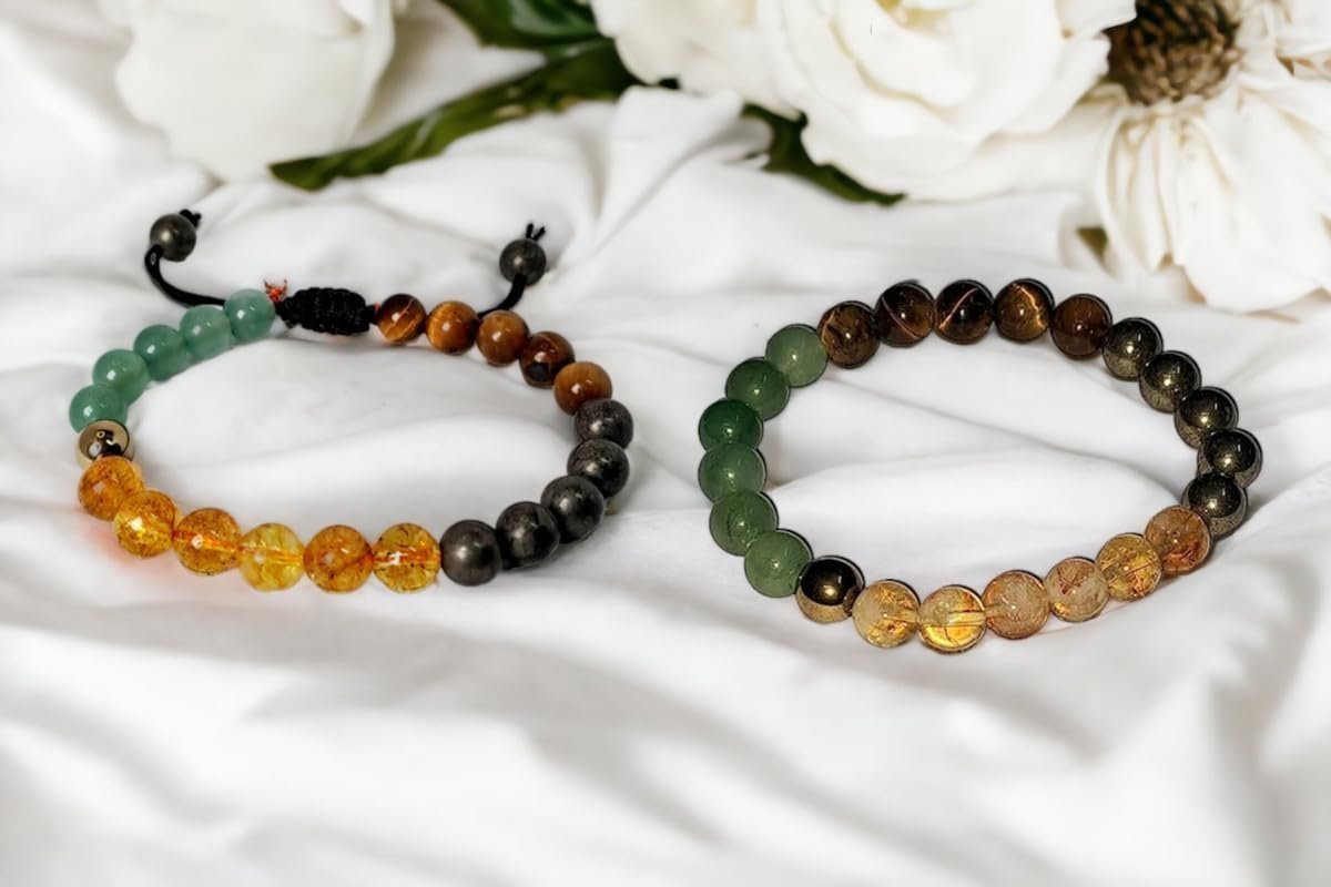 Divine Spirituals Couple Bracelet – Money Magnet Couple Bracelet Combo for Him and Her – Manifest Prosperity and Wealth Chakra Healing Bracelets Abundance Stones 9 Divine Spirituals Couple Bracelet – Money Magnet Couple Bracelet Combo for Him and Her – Manifest Prosperity and Wealth Chakra Healing Bracelets Abundance Stones 9