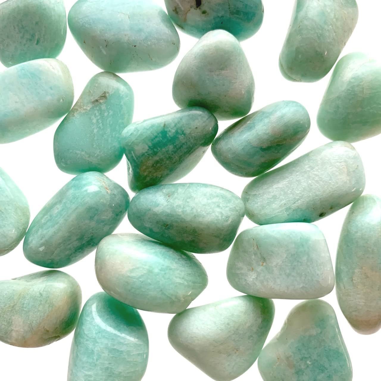 Divine Spirituals Amazonite Power Original Crystal Tumble for Inner Strength and Commitment (Value Pack of 2) Chakra Tumbled Stones Abundance Stones