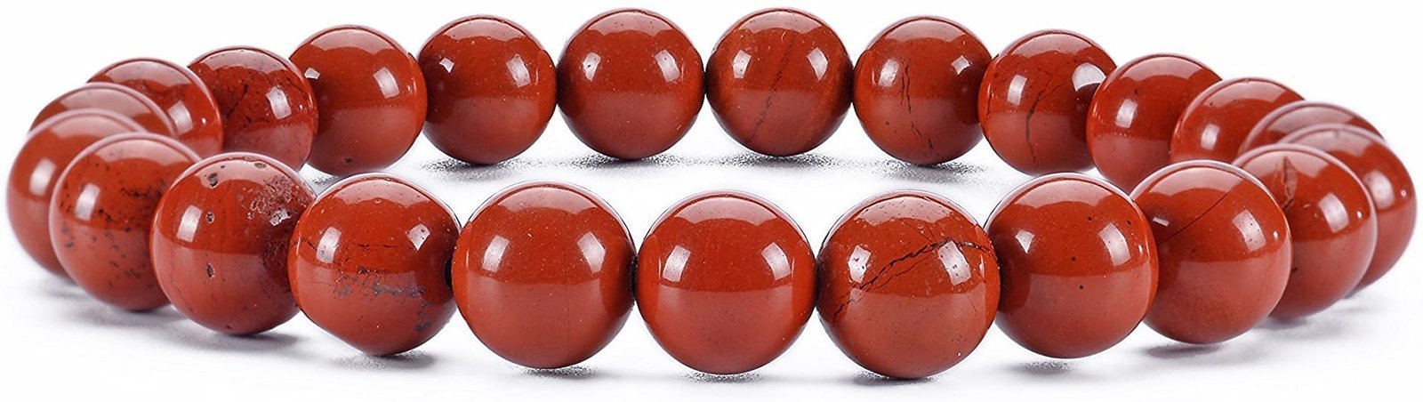 Divine Spirituals Gemstone Lab Certified Natural Red Jasper Semi Precious, Stone Bracelet, Crystal Stone 8mm Beads Bracelet Round Shape for Reiki Healing and Crystal Healing Chakra Stones Chakra Healing Bracelets Abundance Stones