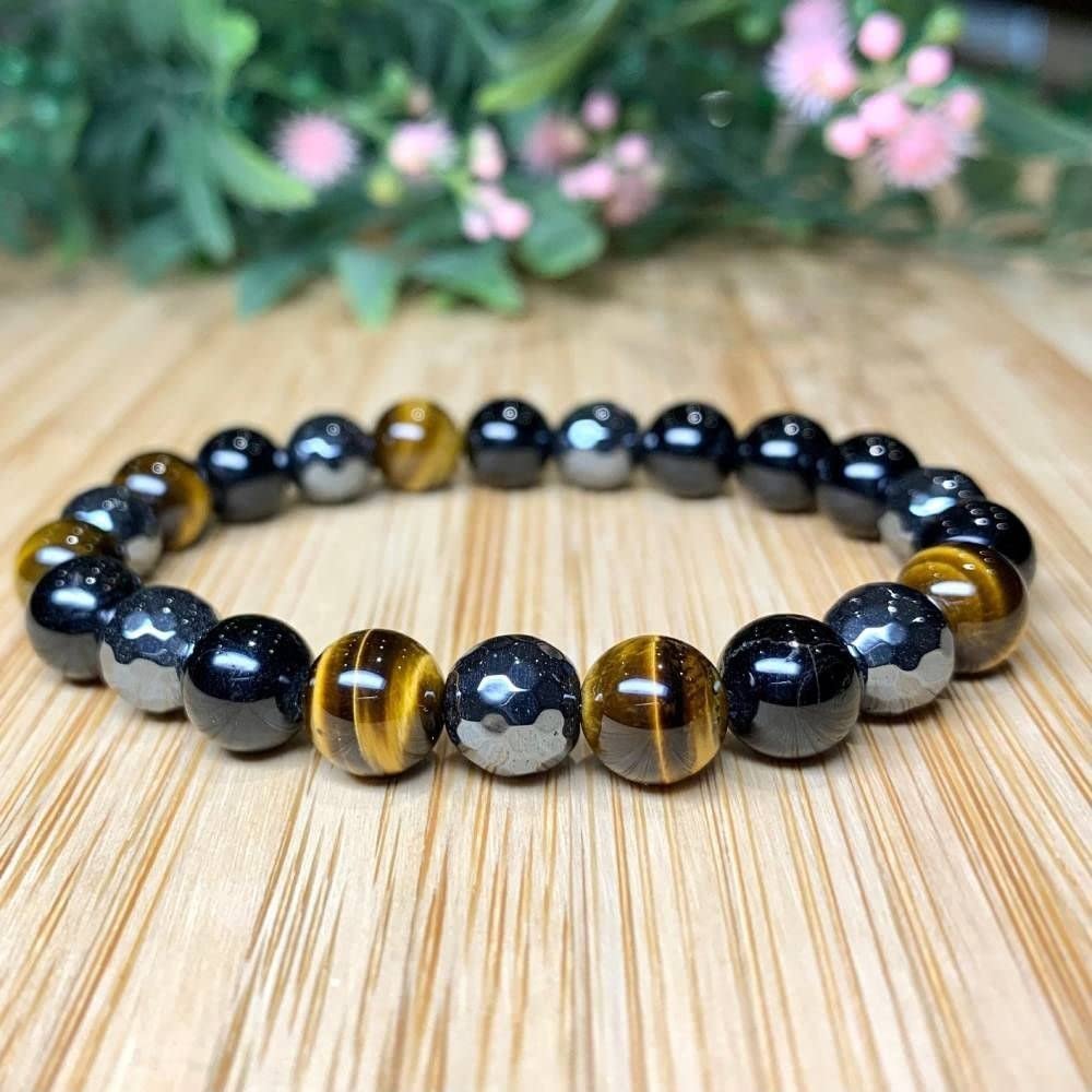 Divine Spirituals Triple Protection Bracelet for Women Men Natural Healing – AAA Grade Original Healing Gemstone Stretchable Bracelet for Yoga Reiki Meditation Feng Shui Chakra Healing Bracelets Abundance Stones 2
