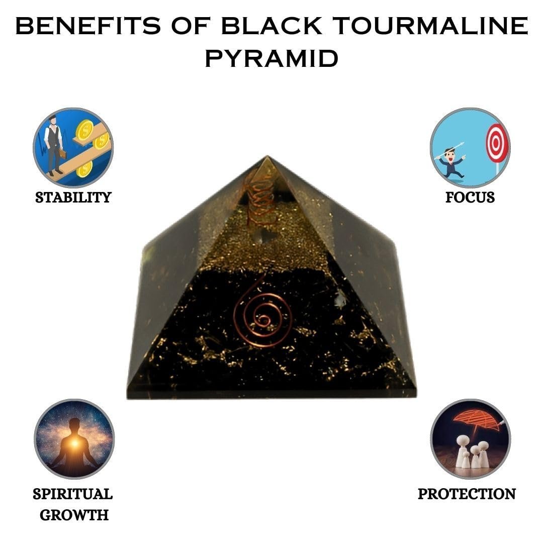 Divine Spirituals Natural Black Tourmaline Orgone Pyramid Vastu for Home Study Table Office Desk Reiki Feng Shui Reiki Symbol Crystal Showpieces for Home Decor Education Gifts Sculptures Abundance Stones 5 Divine Spirituals Natural Black Tourmaline Orgone Pyramid Vastu for Home Study Table Office Desk Reiki Feng Shui Reiki Symbol Crystal Showpieces for Home Decor Education Gifts Sculptures Abundance Stones 5