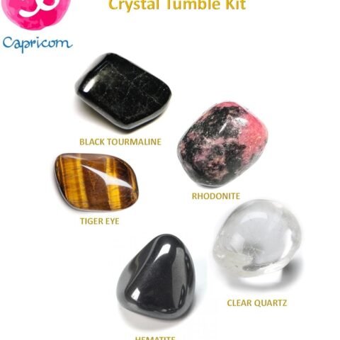 Divine Spirituals Zodiac Natural Crystal Tumble Set Capricorn Sun Sign Premium Birthstone Gemstone Tumble Crystal Kit for Healing Meditation Financial Abundance and Good Luck Chakra Tumbled Stones Abundance Stones 2