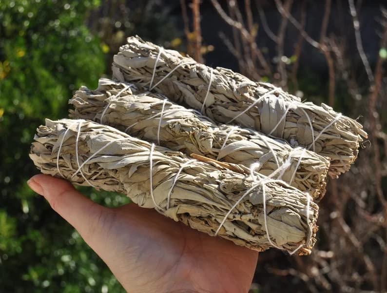Divine Spirituals White Sage White California Sage Smudge Sticks (6 Inch) for Home Cleansing Ancient Rituals and Healing Meditation – Pack of 3 White Sage Abundance Stones 8 Divine Spirituals White Sage White California Sage Smudge Sticks (6 Inch) for Home Cleansing Ancient Rituals and Healing Meditation – Pack of 3 White Sage Abundance Stones 8