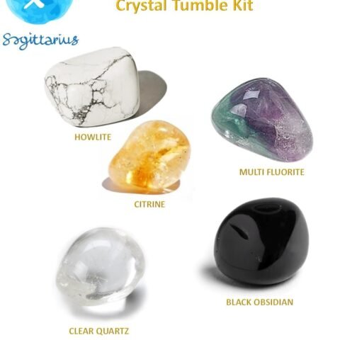 Divine Spirituals Zodiac Natural Crystal Tumble Set Sagittarius Zodiac Sun Sign Premium Birthstone Gemstone Tumble Crystal Kit for Healing Meditation Financial Abundance and Good Luck Chakra Tumbled Stones Abundance Stones 2
