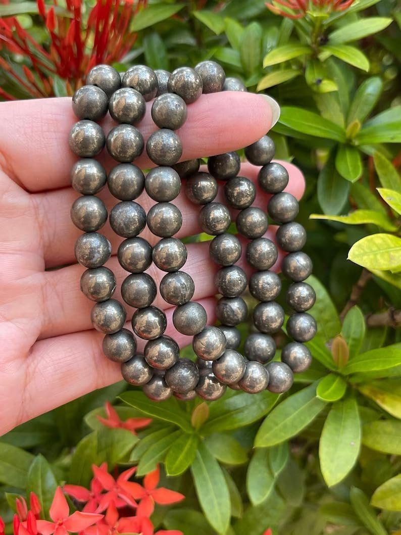 Divine Spirituals Pyrite Certified Bracelet to balance Chakras Natural Crystal Certified healing bracelet. Stretchable – 8MM beads Bracelets for men & women. Chakra Healing Bracelets Abundance Stones 6 Divine Spirituals Pyrite Certified Bracelet to balance Chakras Natural Crystal Certified healing bracelet. Stretchable – 8MM beads Bracelets for men & women. Chakra Healing Bracelets Abundance Stones 6