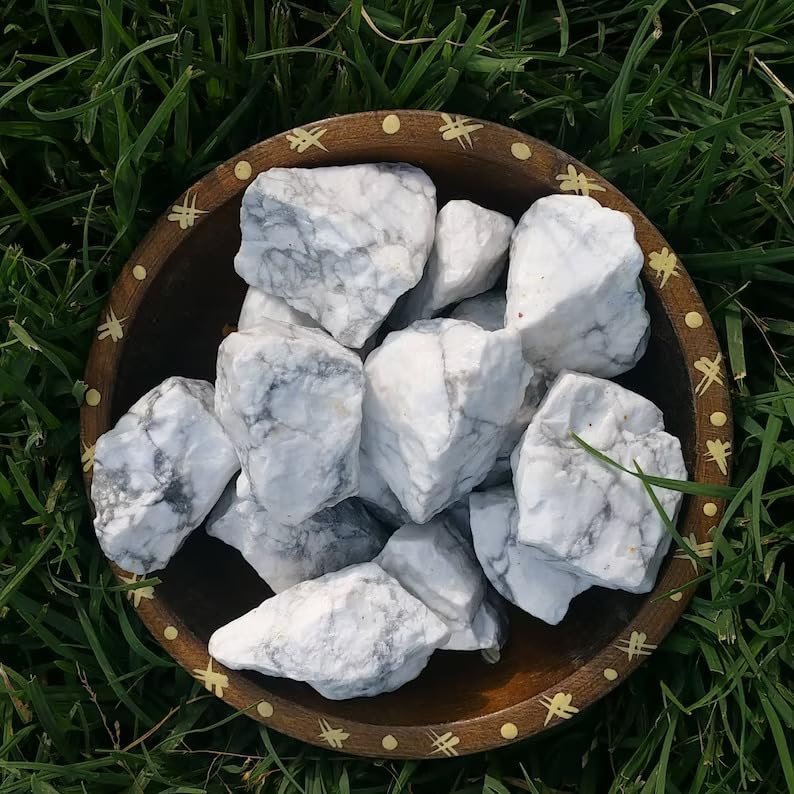 Divine Spirituals Natural Howlite Raw Gemstone Pure Authentic Crystal for Healing Meditation – to Strengthen Memory – A Calming Stone (100 Grams +) Natural Healing Crystals Abundance Stones 6 Divine Spirituals Natural Howlite Raw Gemstone Pure Authentic Crystal for Healing Meditation – to Strengthen Memory – A Calming Stone (100 Grams +) Natural Healing Crystals Abundance Stones 6
