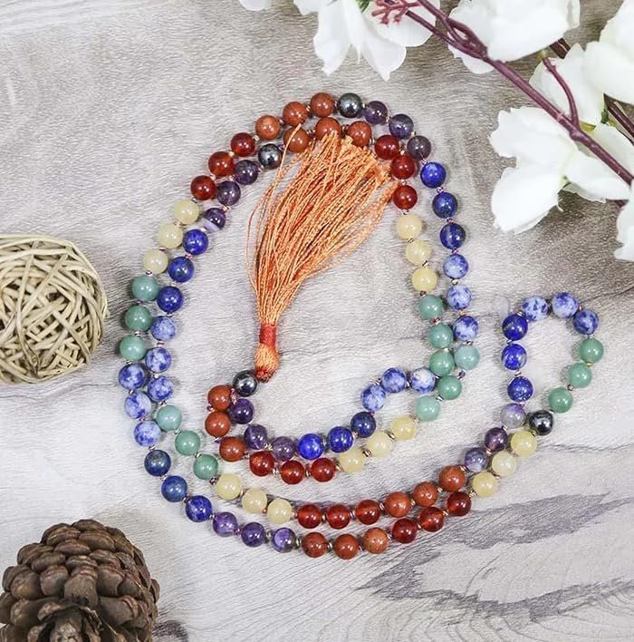 Divine Spirituals Natural 7 Chakra Crystal Certified 108 Plus 1 Beads Mala Collection for Men and Women Natural Pure 8 mm Beads – for Yoga Reiki Meditation Feng Shui Crystal Mala 7 Chakra Japa Mala 4 Divine Spirituals Natural 7 Chakra Crystal Certified 108 Plus 1 Beads Mala Collection for Men and Women Natural Pure 8 mm Beads – for Yoga Reiki Meditation Feng Shui Crystal Mala 7 Chakra Japa Mala 4