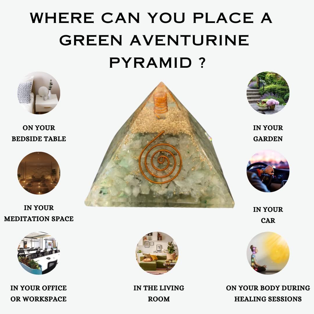 Divine Spirituals Natural Green Aventurine Orgone Pyramid Vastu for Home Study Table Office Desk Reiki Feng Shui Reiki Symbol Crystal Showpieces for Home Decor Education Gifts Sculptures Abundance Stones 8 Divine Spirituals Natural Green Aventurine Orgone Pyramid Vastu for Home Study Table Office Desk Reiki Feng Shui Reiki Symbol Crystal Showpieces for Home Decor Education Gifts Sculptures Abundance Stones 8