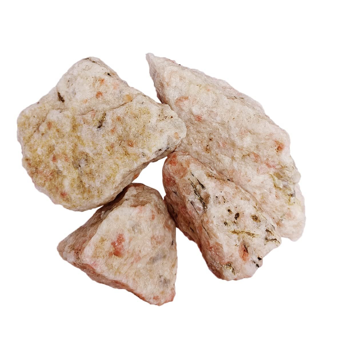 Divine Spirituals Natural Crystal Raw Stones Original Rough Raw Gemstone AAA+ Premium Grade Rock Raw Gemstone (Sunstone) 250 Grams Natural Healing Crystals Abundance Stones
