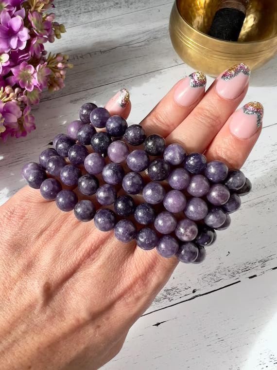Divine Spirituals Lepidolite Natural Bracelet Natural Pure Certified For Men and Women Adjustable 8mm Lab Certified Gemstone For Men and Women Bracelet for Healing Meditation Success and Abundance Chakra Healing Bracelets Abundance Stones 8 Divine Spirituals Lepidolite Natural Bracelet Natural Pure Certified For Men and Women Adjustable 8mm Lab Certified Gemstone For Men and Women Bracelet for Healing Meditation Success and Abundance Chakra Healing Bracelets Abundance Stones 8