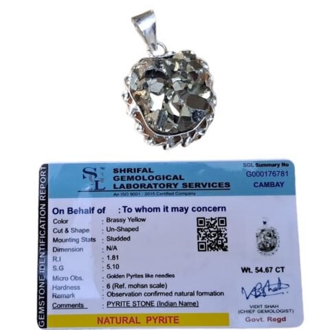 Divine Spirituals Pyrite original Peruvian Pendant Geode Original Designer Lab Certified Pendant with Chain for Men and Women – To Manifest Abundance and Attract Wealth and Prosperity Crystal Jewelry Abundance Stones 2
