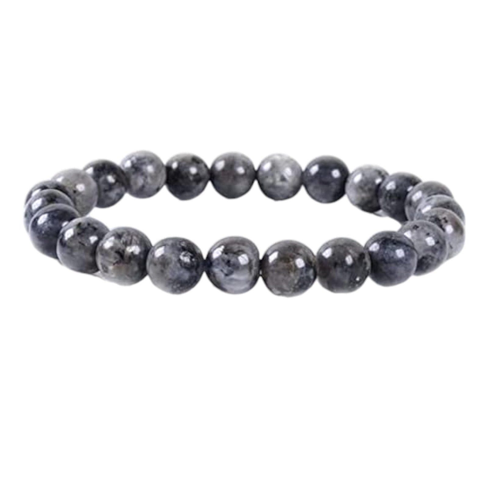 Divine Spirituals Natural Larvikite Bracelet (Norwegian Moonstone/Blue Pearl Granite) Premium 10mm Original Certified Unisex Stretchable Bracelet for Third Eye Chakra, Protection & Clarity Chakra Healing Bracelets Abundance Stones 2
