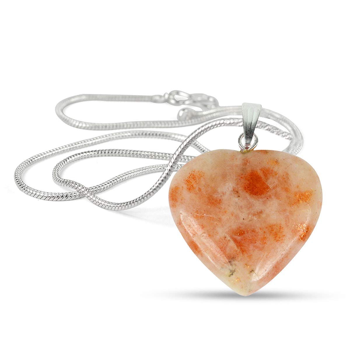 Divine Spirituals Natural Healing Stone Pendant Heart Shape Crystal Stone Pendant / Locket with Metal Chain for Healing and Meditation Size 25-30 mm Approx. (Sunstone) Crystal Jewelry Abundance Stones 4 Divine Spirituals Natural Healing Stone Pendant Heart Shape Crystal Stone Pendant / Locket with Metal Chain for Healing and Meditation Size 25-30 mm Approx. (Sunstone) Crystal Jewelry Abundance Stones 4
