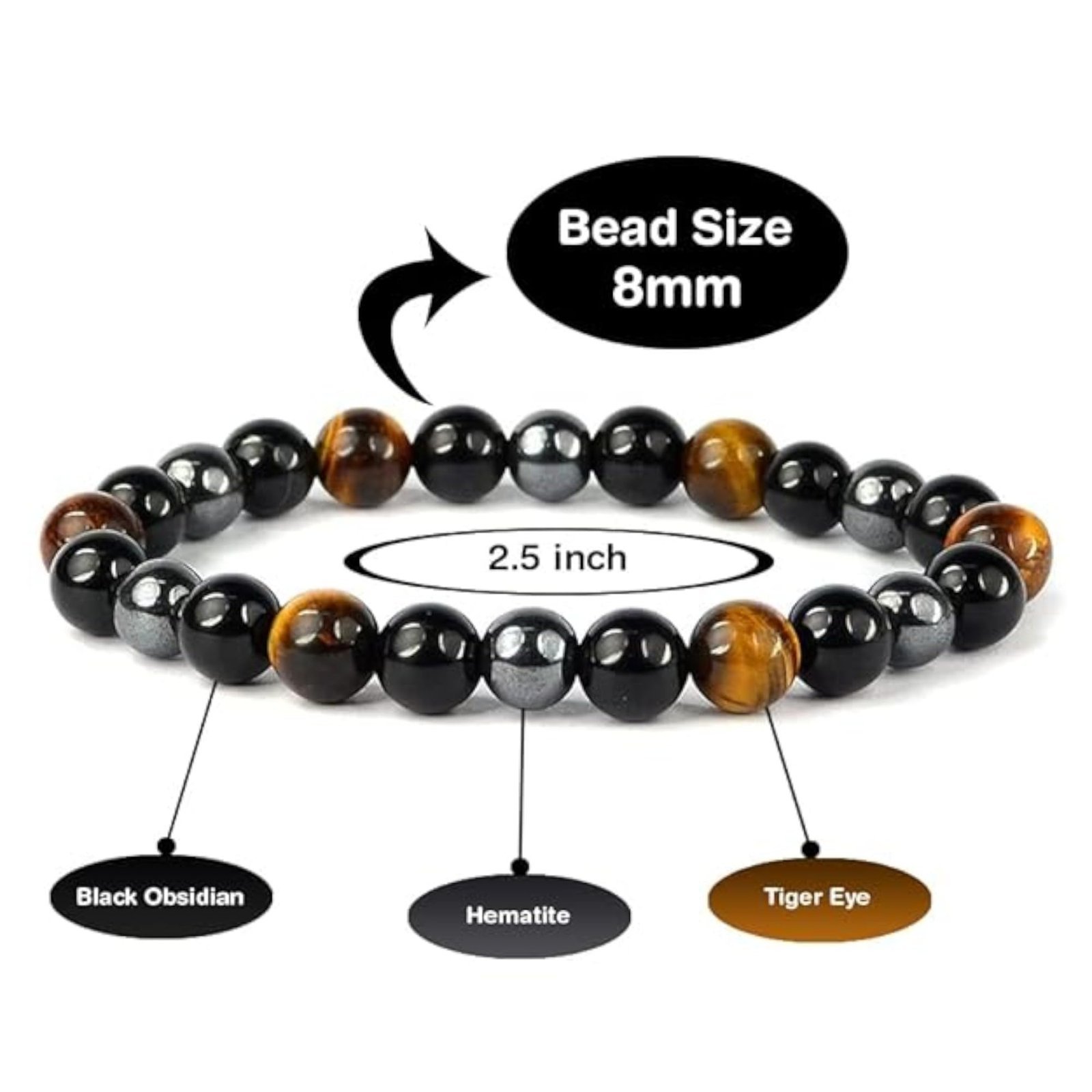Divine Spirituals Premium Triple Protection Bracelet Tiger’s Eye Hematite Black Obsidian 8mm Lab-Certified Unisex Original Crystal Bracelet For Protection & Removing Negativity Chakra Healing Bracelets Abundance Stones 9 Divine Spirituals Premium Triple Protection Bracelet Tiger’s Eye Hematite Black Obsidian 8mm Lab-Certified Unisex Original Crystal Bracelet For Protection & Removing Negativity Chakra Healing Bracelets Abundance Stones 9