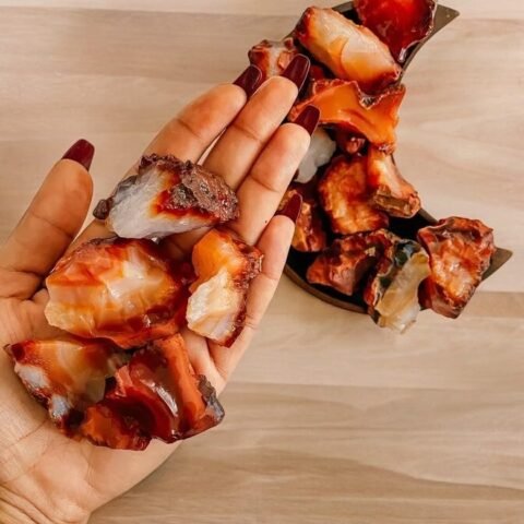 Divine Spirituals Red Carnelian Stone Crystal – Raw Rough for Crystal Healing and Meditation – Origin Brazil – The Stone of Passion and Creativity (100 Grams to 500 Grams Packs) Natural Healing Crystals Abundance Stones 2