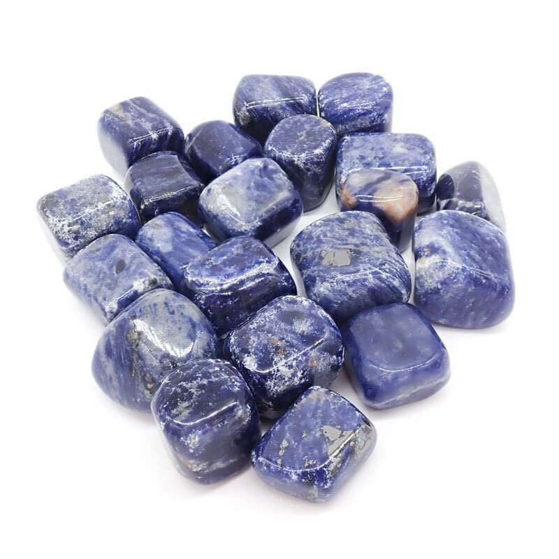 Divine Spirituals Sodalite Power Crystal Original Tumble for inner peace -The Stone of self-expression and confidence. (Value Pack of 2) Chakra Tumbled Stones Abundance Stones 2