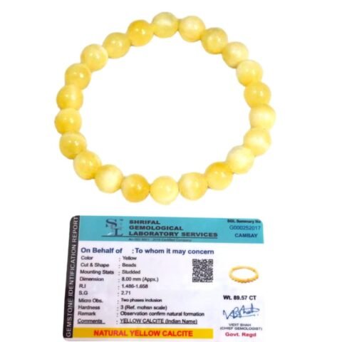 Divine Spirituals Natural Yellow Calcite Bracelet Lab Certified AAA Grade 8mm Stretchable Original Real Crystal Bracelet For Solar Plexus Chakra, Positivity and Abundance Chakra Healing Bracelets Abundance Stones