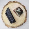 Divine Spirituals Carnelian and Smoky Quartz AAA Grade Raw Natural Crystal Combo with Wooden Natural Bark Coaster for Healing, Meditation and Manifestation Natural Healing Crystals Abundance Stones