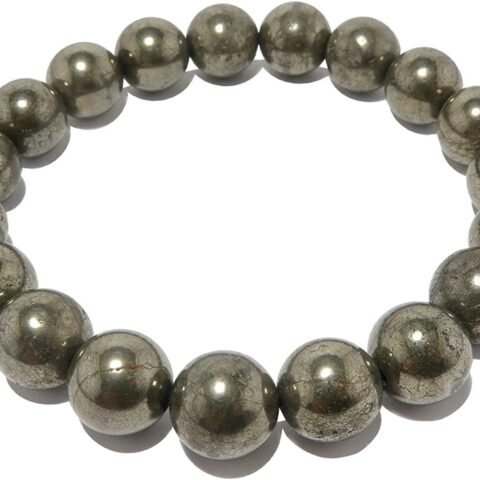 Pyrite Adjustable Thread Bracelet – 10mm Healing Crystals, Signature Products Healing Crystals, Round, Pyrite Bracelet, Natural Gemstone, Pyrite