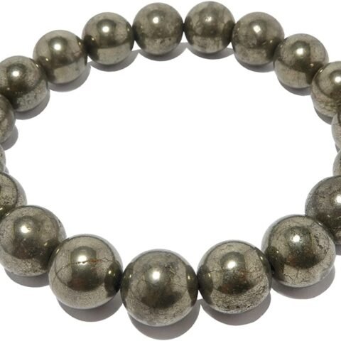 Pyrite Adjustable Thread Bracelet – 10mm Healing Crystals, Signature Products Healing Crystals, Round, Pyrite Bracelet, Natural Gemstone, Pyrite