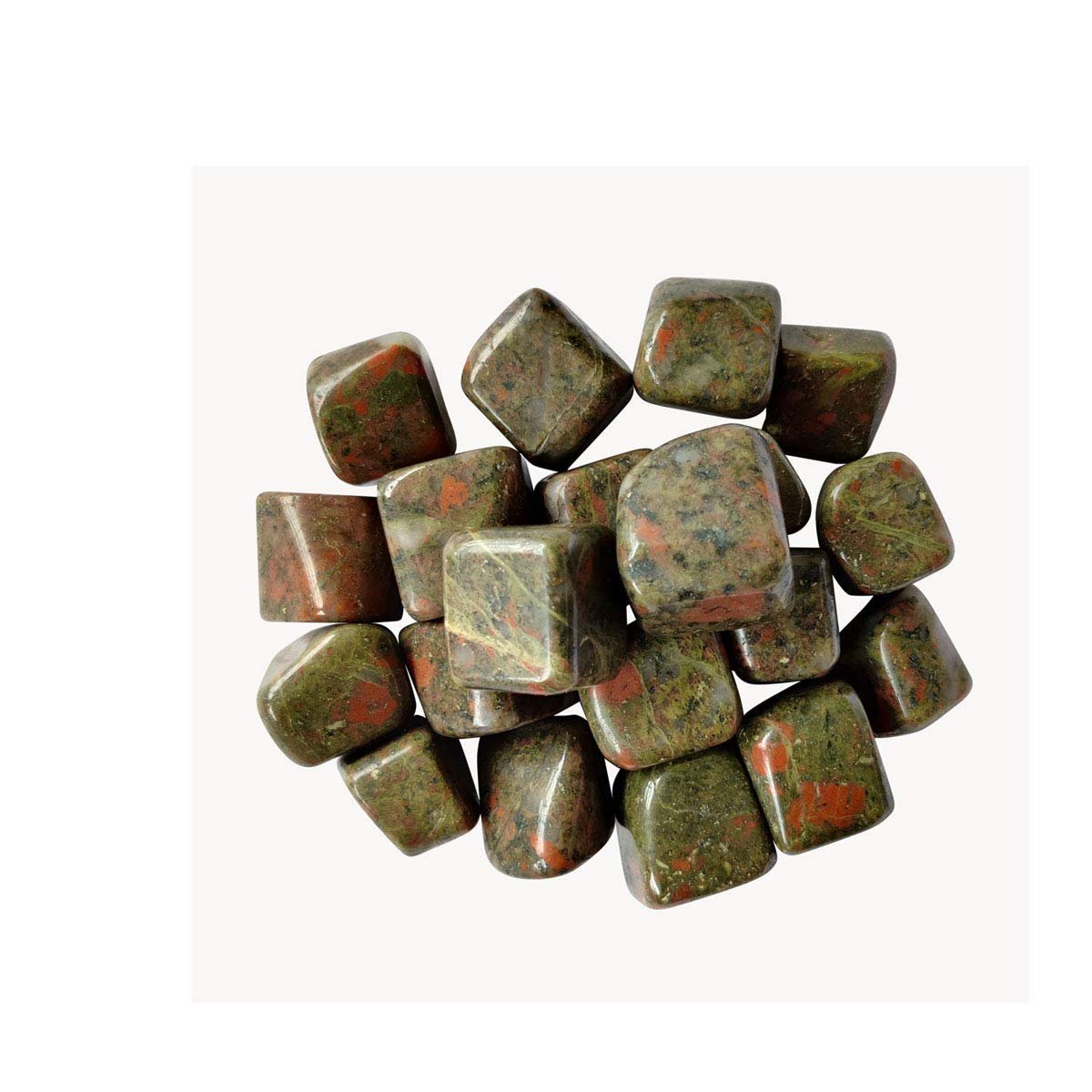 Divine Spirituals Natural Tumbled Stones for Reiki Healing (Unakite Tumbled Stone) Value Pack Of 2 Chakra Tumbled Stones Abundance Stones