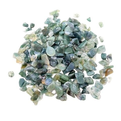 Divine Spirituals Natural Pure Moss Agate Chips for Healing Meditation, Reiki, Vastu, Decor, Spirituality and Manifesting Abundance in Life Sacred Sanctuary Abundance Stones