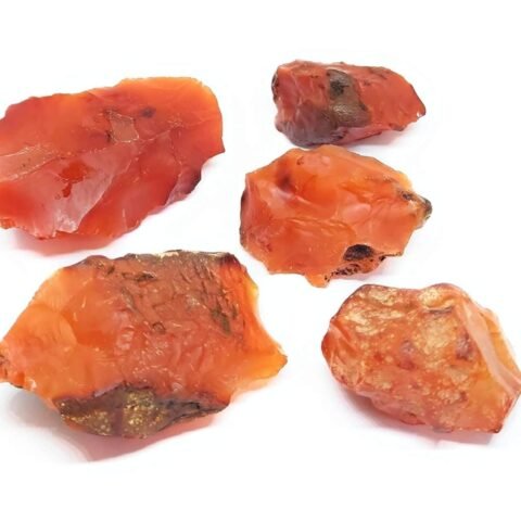 Divine Spirituals Natural Original Red Carnelian Raw Crystal Rock Stone with Palo Santo Smudge Stick and Beautiful Pine Wood Box for Healing and Meditation Natural Healing Crystals Abundance Stones