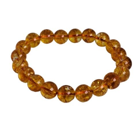 AAA Grade Citrine Bracelet – 10mm Healing Crystals, Signature Products Healing Crystals, Round, Citrine, Natural Gemstone, Citrine Bracelet