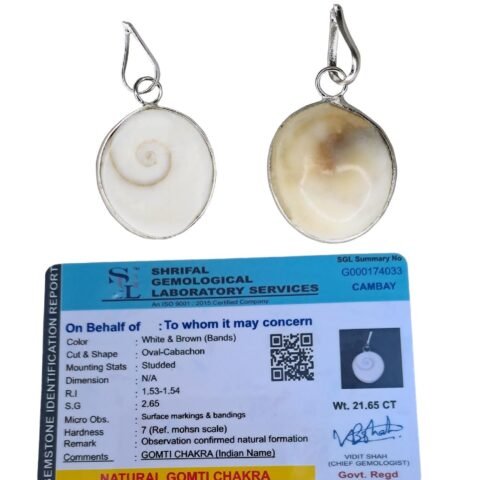 Divine Spirituals Divine Gomti Chakra Pendant | Natural and Certified | Astrological Gemstone | Unisex – For Good Luck and Abundance Crystal Jewelry Abundance Stones