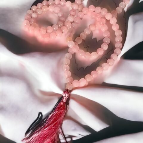 Divine Spirituals Certified Jaap Mala Collection for Men and Women Natural Pure 8 mm Beads – for Yoga Reiki Meditation Feng Shui Natural Rose Quartz Mala Crystal Mala Abundance Stones 2