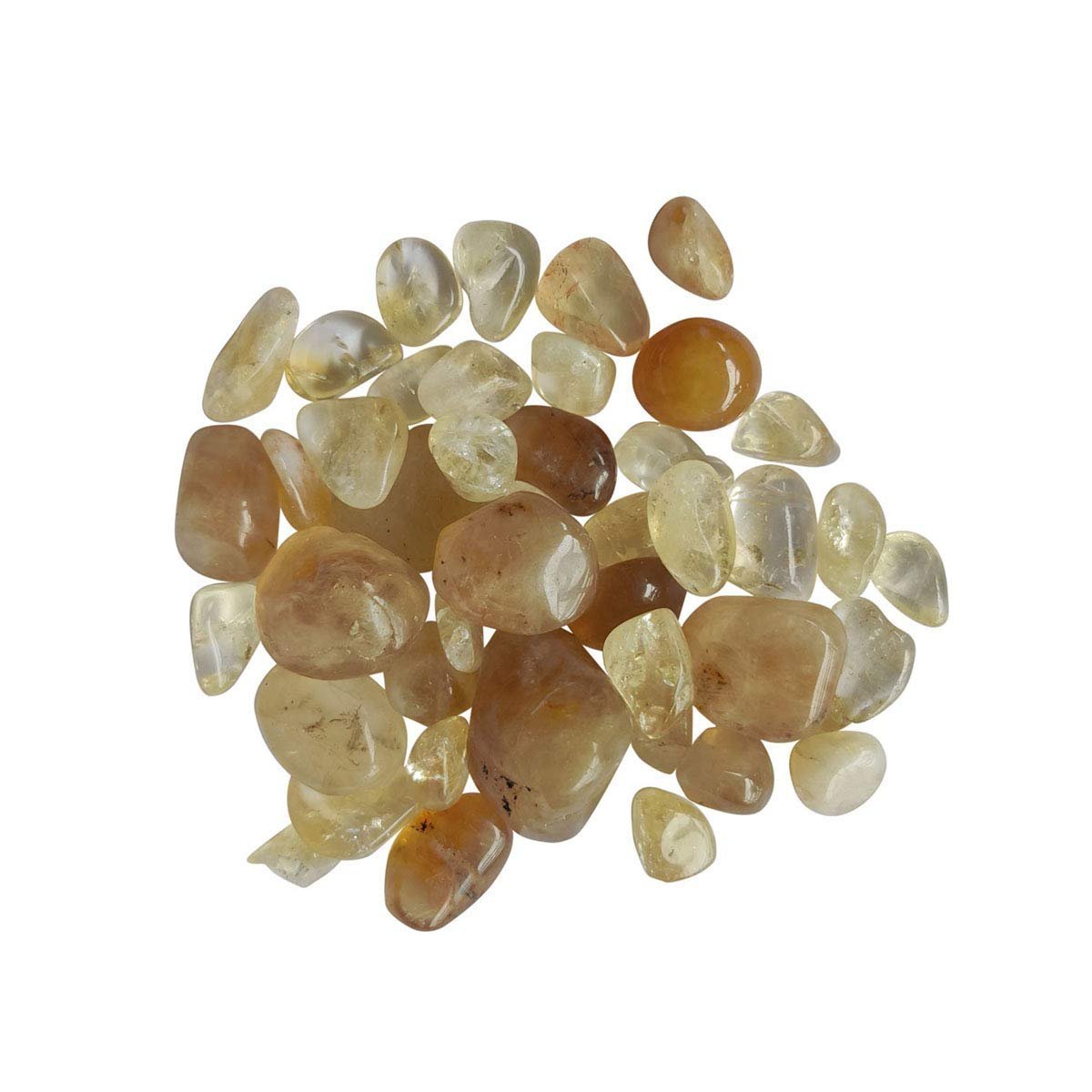 Divine Spirituals Natural Tumbled Stones for Reiki Healing (Citrine Tumbled Stone) Value Pack Of 2 Chakra Tumbled Stones Abundance Stones