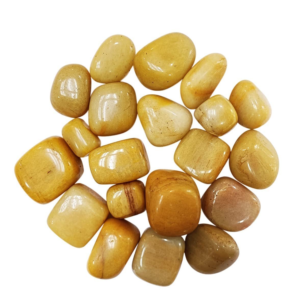 Divine Spirituals Natural Tumbled Stones for Reiki Healing (Yellow Aventurine Tumbled Stone) Value Pack Of 2 Chakra Tumbled Stones Abundance Stones
