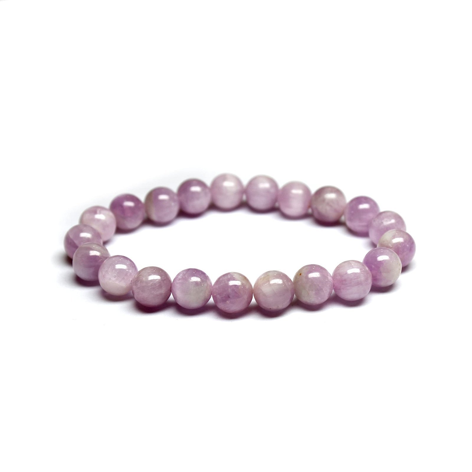 Divine Spirituals Balance Chakras with Natural Crystal Certified healing bracelets. Stretchable – 8MM beads Bracelets for men & women.(Pink Kunzite Bracelet) Chakra Healing Bracelets Abundance Stones