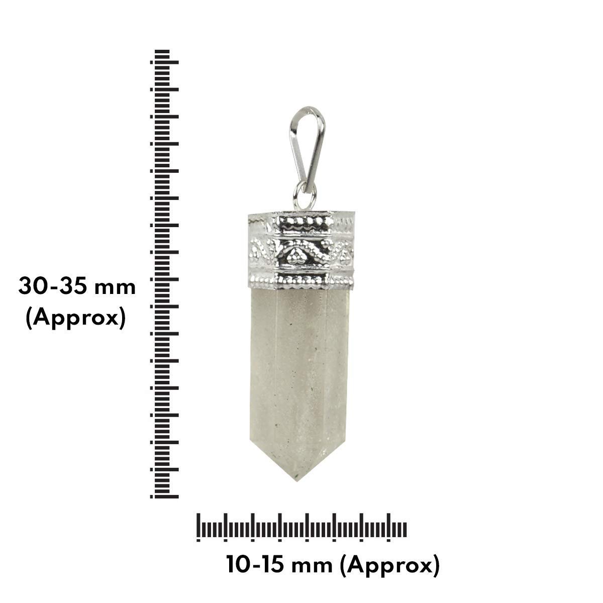 Divine Spirituals Natural Healing Stone Pendant Pencil Shape Crystal Stone Certified Pendant/Locket with Chain – Healing Gemstone Size 30-35 mm Approx(Clear Quartz Pendant) Crystal Jewelry Abundance Stones 2