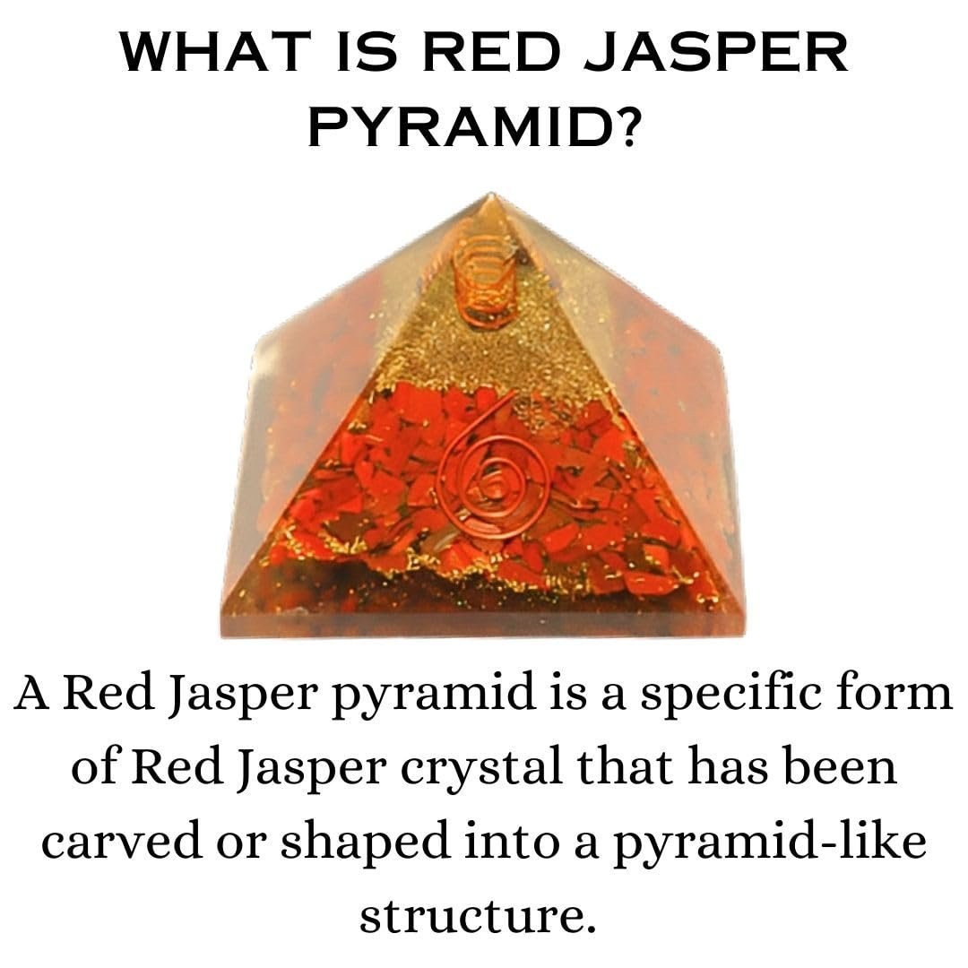 Divine Spirituals Natural Red Jasper Orgone Pyramid Vastu for Home Study Table Office Desk Reiki Feng Shui Reiki Symbol Crystal Showpieces for Home Decor Education Gifts Sculptures Abundance Stones 2