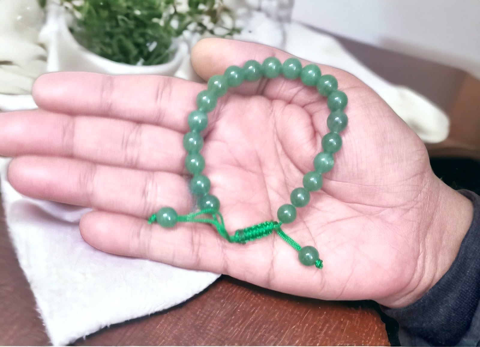Divine Spirituals Natural Green Aventurine Bracelet Lab-Certified 8mm Adjustable Thread Unisex Authentic Crystal Bracelet Chakra Healing Bracelets Abundance Stones 2